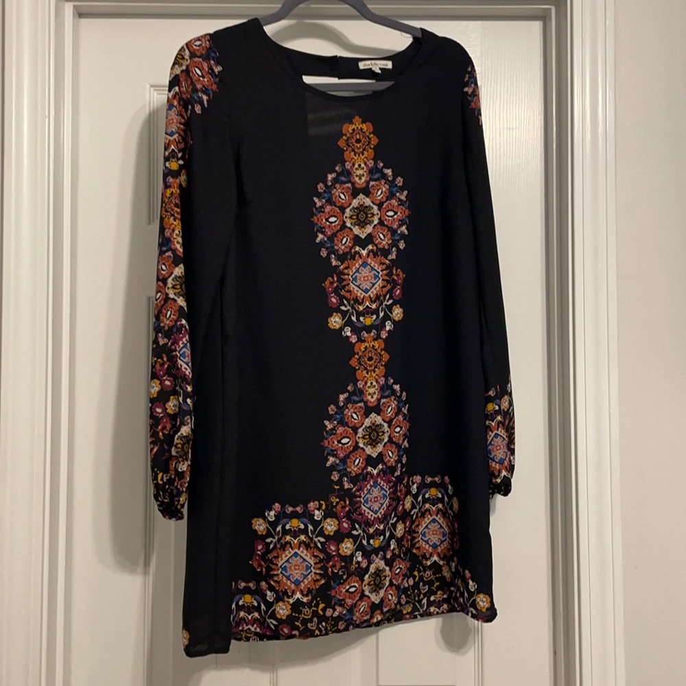 Long sleeve chiffon dress